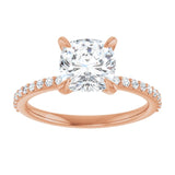 14K Rose 7 mm Cushion Engagement Ring Mounting variant--Cushion variant--2CT variant--14K-rose-gold
