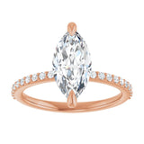 14K Rose 12x6 mm Marquise Engagement Ring Mounting variant--Marquise variant--2CT variant--14K-rose-gold