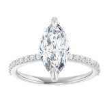 14K White 12x6 mm Marquise Engagement Ring Mounting variant--Marquise variant--2CT variant--14K-white-gold