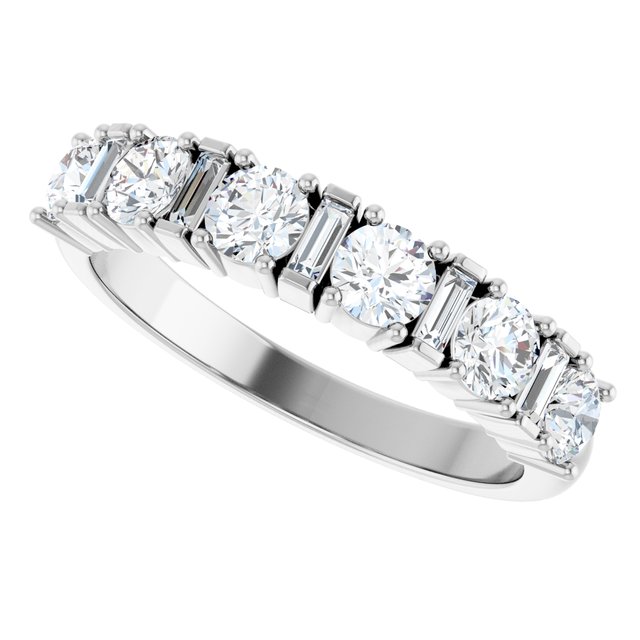1CT diamond anniversary band in 14k white gold variant--14K-white-gold variant--Diamond-Lab variant--Diamond-Nat