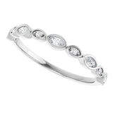 Swing diamond band in 14K gold, three-quarter angle variant--Marquise variant--14K-white-gold variant--Diamond-Lab