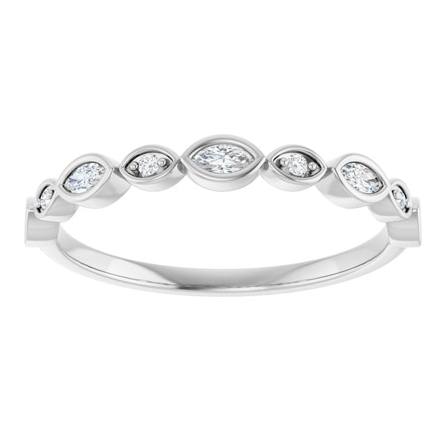 14K white gold Marquise Swing Diamond Band   