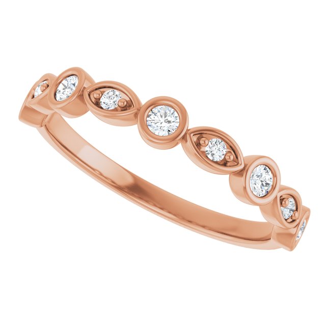 Swing diamond band in 14K gold, overhead angle variant--Round variant--14K-rose-gold variant--Diamond-Lab