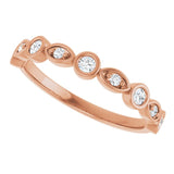 Swing diamond band in 14K gold, overhead angle variant--Round variant--14K-rose-gold variant--Diamond-Nat