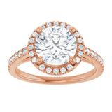 14K rose gold 2CT Round Diamond French-Set Engagement Ring variant--Round variant--3CT variant--14K-rose-gold