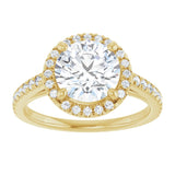 14K yellow gold 2CT Round Diamond French-Set Engagement Ring variant--Round variant--3CT variant--14K-yellow-gold
