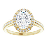 14K yellow gold 2CT Oval Diamond French-Set Engagement Ring variant--Oval variant--3CT variant--14K-yellow-gold