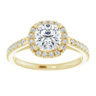 14K yellow gold 1 CT Cushion Diamond French-Set Engagement Ring