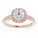 14K rose gold 1CT Cushion Diamond French-Set Engagement Ring variant--Cushion variant--2CT variant--14K-rose-gold