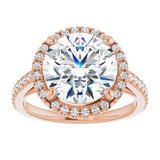 14K rose gold 4CT Round Diamond French-Set Engagement Ring variant--Round variant--4CT variant--14K-rose-gold
