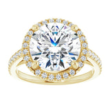 14K yellow gold 4CT Round Diamond French-Set Engagement Ring variant--Round variant--4CT variant--14K-rose-gold
