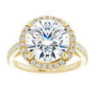 14K yellow gold 4 CT Round Diamond French-Set Engagement Ring
