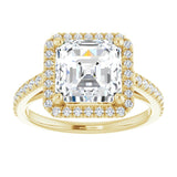 14K yellow gold 3CT Asscher Diamond French-Set Engagement Ring variant--Asscher variant--4CT variant--14K-yellow-gold