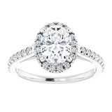 14K white gold 1CT Oval Diamond French-Set Engagement Ring variant--Oval variant--2CT variant--14K-white-gold