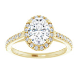 14K yellow gold 1CT Oval Diamond French-Set Engagement Ring variant--Oval variant--2CT variant--14K-yellow-gold