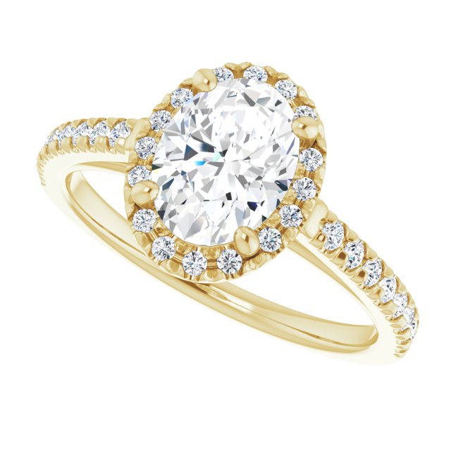 French-set halo ring 2CT marquise alternate view variant--Oval variant--1CT variant--14K-yellow-gold