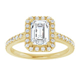 14K yellow gold 1CT Emerald Diamond French-Set Engagement Ring variant--Emerald variant--2CT variant--14K-yellow-gold