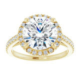 14K yellow gold 3CT Round Diamond French-Set Engagement Ring variant--Round variant--4CT variant--14K-yellow-gold