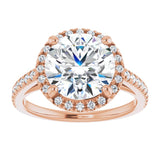 14K rose gold 3CT Round Diamond French-Set Engagement Ring variant--Round variant--4CT variant--14K-rose-gold
