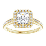 14K yellow gold 1CT Asscher Diamond French-Set Engagement Ring variant--Asscher variant--2CT variant--14K-yellow-gold