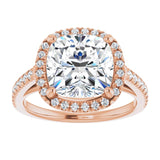14K rose gold 4CT Cushion Diamond French-Set Engagement Ring variant--Marquise variant--1CT variant--14K-rose-gold