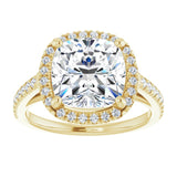 14K yellow gold 4CT Cushion Diamond French-Set Engagement Ring variant--Marquise variant--1CT variant--14K-yellow-gold