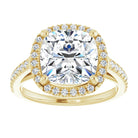 14K yellow gold 4 CT Cushion Diamond French-Set Engagement Ring