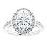 14K white gold 3CT Oval Diamond French-Set Engagement Ring variant--Pear variant--1CT variant--14K-white-gold