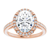 14K rose gold 3CT Oval Diamond French-Set Engagement Ring variant--Pear variant--1CT variant--14K-rose-gold
