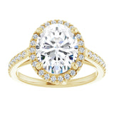 14K yellow gold 3CT Oval Diamond French-Set Engagement Ring variant--Pear variant--1CT variant--14K-yellow-gold