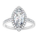 14K white gold 2CT Marquise Diamond French-Set Engagement Ring variant--Oval variant--1CT variant--14K-white-gold