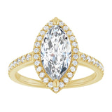 14K yellow gold 2CT Marquise Diamond French-Set Engagement Ring variant--Oval variant--1CT variant--14K-yellow-gold