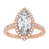 14K rose gold 2CT Marquise Diamond French-Set Engagement Ring variant--Oval variant--1CT variant--14K-rose-gold
