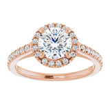 14K rose gold 1CT Round Diamond French-Set Engagement Ring variant--Round variant--2CT variant--14K-rose-gold