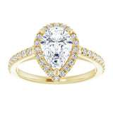14K yellow gold 2CT Pear Diamond French-Set Engagement Ring variant--Pear variant--3CT variant--14K-yellow-gold