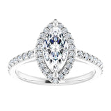 14K white gold 1CT Marquise Diamond French-Set Engagement Ring variant--Marquise variant--2CT variant--14K-white-gold