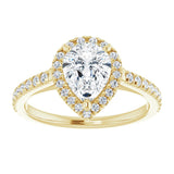 14K yellow gold 1CT Pear Diamond French-Set Engagement Ring variant--Pear variant--2CT variant--14K-yellow-gold