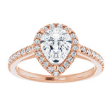 14K rose gold 1CT Pear Diamond French-Set Engagement Ring variant--Pear variant--2CT variant--14K-rose-gold