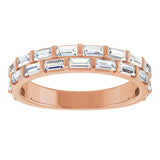 14K rose gold 9/10CTw Natural Diamond Double Row Anniversary Band variant--14K-rose-gold variant--Diamond-Lab variant--Diamond