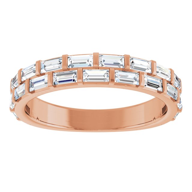 14K rose gold 9/10CTw Natural Diamond Double Row Anniversary Band variant--14K-rose-gold variant--Diamond-Lab variant--Diamond