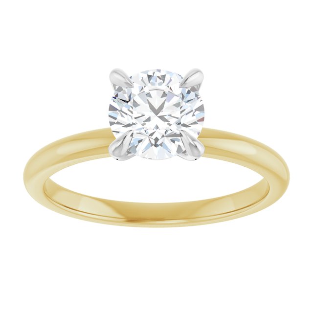14K yellow/white gold 1CT Round Claw-Prong Diamond Solitaire Engagement Ring variant--Pear variant--3CT variant--14K-rose-gold