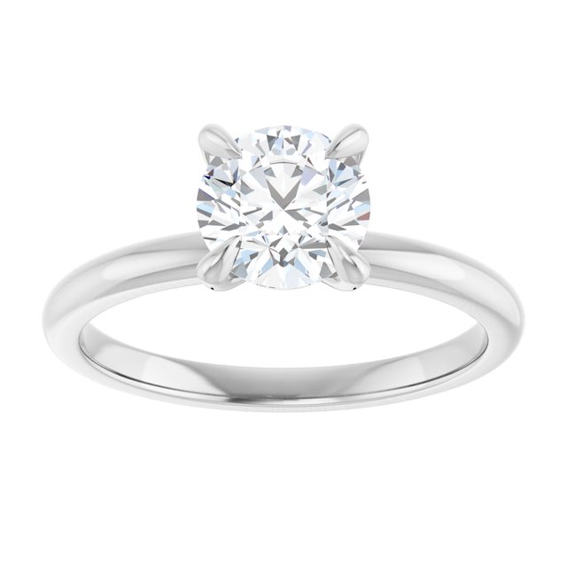 14K white gold 1CT Round Claw-Prong Diamond Solitaire Engagement Ring variant--Pear variant--3CT variant--14K-rose-gold