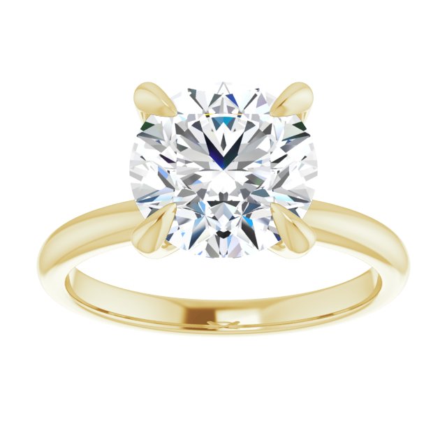 14K yellow gold 3CT Round Claw-Prong Diamond Solitaire Engagement Ring variant--Round variant--2CT variant--14K-yellow-gold