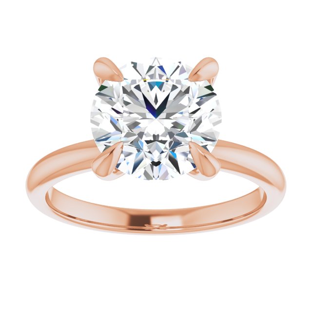 14K rose gold 3CT Round Claw-Prong Diamond Solitaire Engagement Ring variant--Round variant--2CT variant--14K-rose-gold