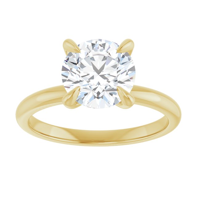 14K yellow gold 2CT Round Claw-Prong Diamond Solitaire Engagement Ring variant--Round variant--1CT variant--14K-yellow-gold