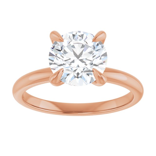 14K rose gold 2CT Round Claw-Prong Diamond Solitaire Engagement Ring variant--Round variant--1CT variant--14K-rose-gold
