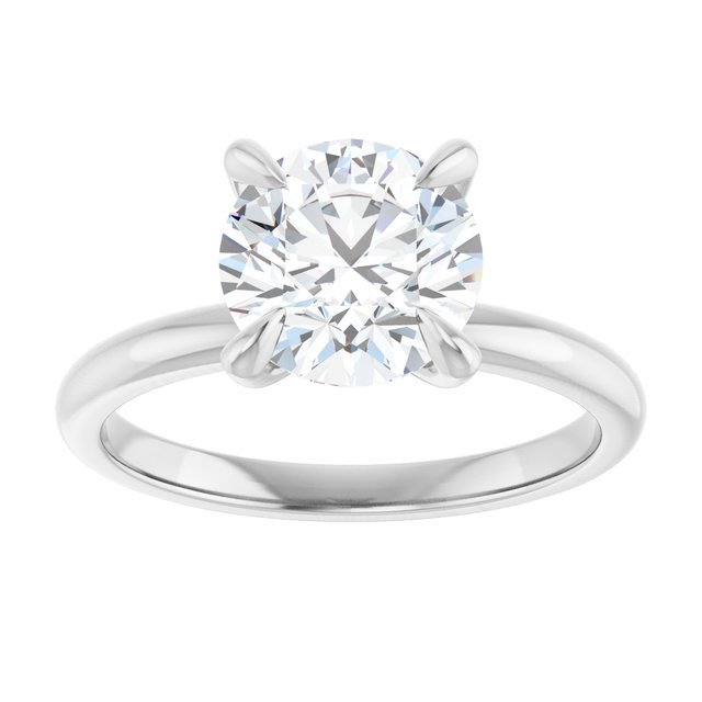 14K white gold 2CT Round Claw-Prong Diamond Solitaire Engagement Ring variant--Round variant--1CT variant--14K-white-gold