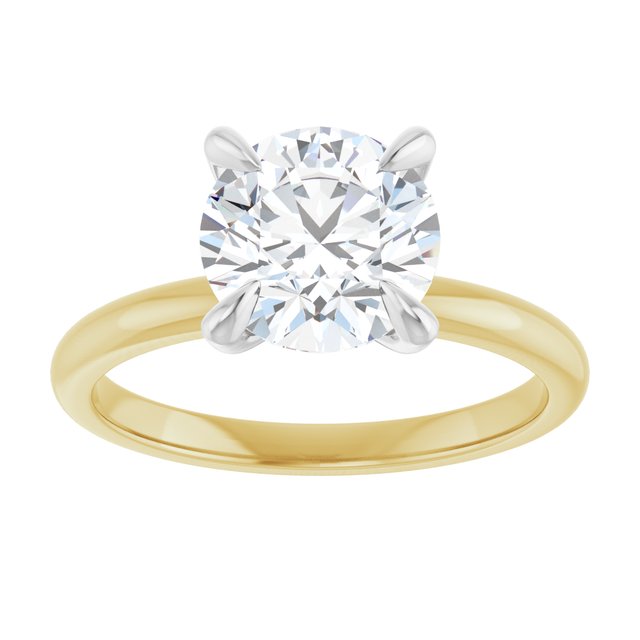14K yellow/white gold 2CT Round Claw-Prong Diamond Solitaire Engagement Ring/white-gold/white-gold variant--Round variant--1CT variant--14K-yellow/white-gold