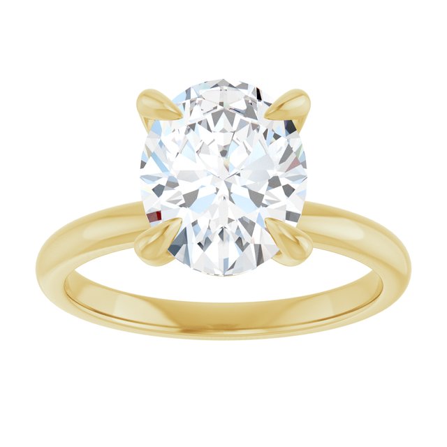 14K yellow gold 3CT Oval Claw-Prong Diamond Solitaire Engagement Ring variant--Emerald variant--1CT variant--14K-yellow-gold