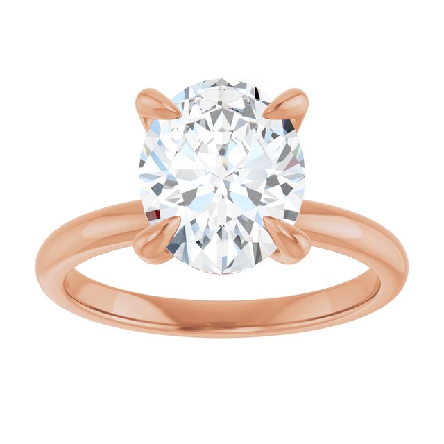 14K rose gold 3CT Oval Claw-Prong Diamond Solitaire Engagement Ring variant--Emerald variant--1CT variant--14K-rose-gold